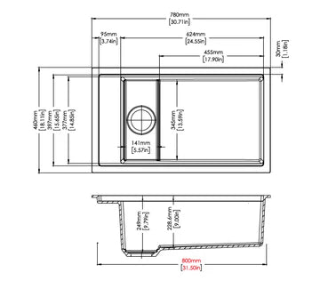 780 Carysil Harmony Granite Kitchen Sink