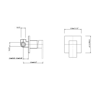 Blaze Series Shower Bath Wall Mixer