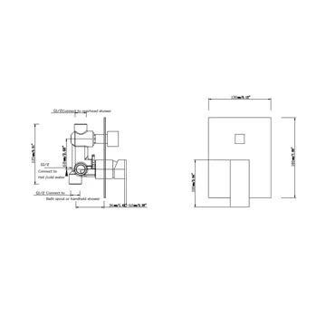 Blaze Square Shower Diverter