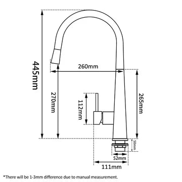 Round Vintage Pull Out Kitchen Sink Mixer Tap