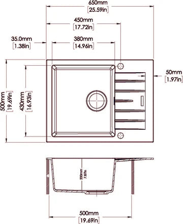650 Carysil City Granite Kitchen Sink