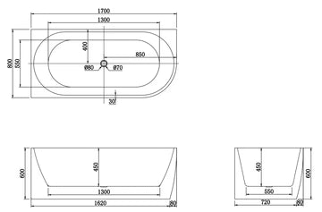 Gina Left Corner Bathtub Matte White