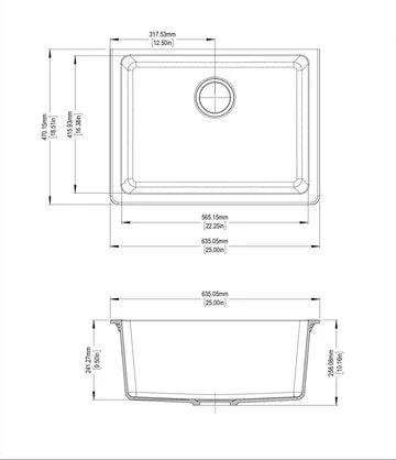 Rectangle Granite Quartz Stone Kitchen Sink