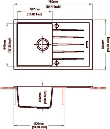 780 Carysil Vivaldi Granite Kitchen Sink