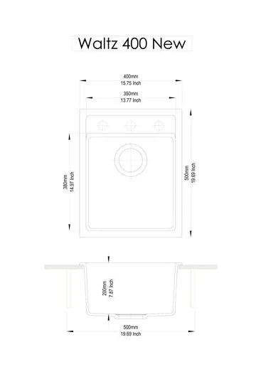 400 Carysil Waltz Granite Kitchen Sink