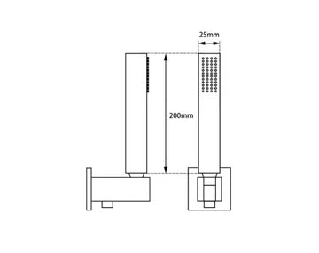Square Shower Rail With Hose
