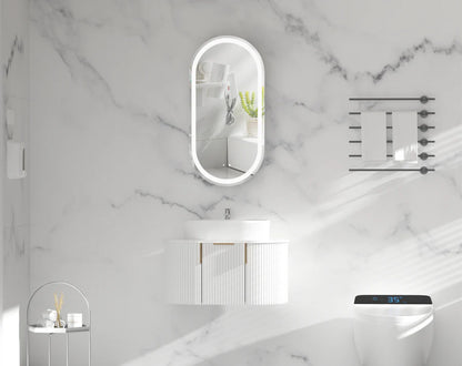 Oval LED Shaving Cabinet 450mmx900mm