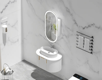 Oval LED Shaving Cabinet 450mmx900mm