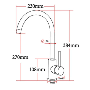 Round Standard Kitchen Sink Mixer Tap