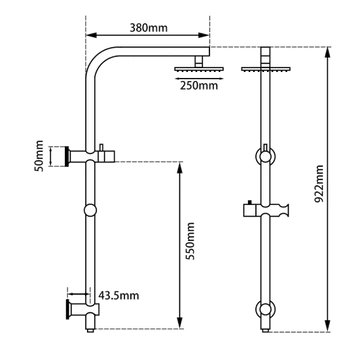 Round Shower Station Inlet