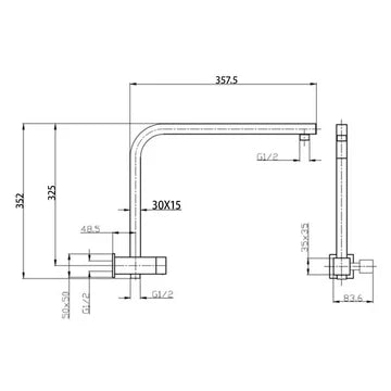 Square Half Shower Station