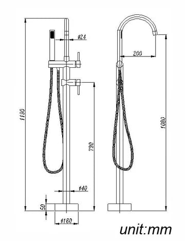 Round Bath/Hand-Held Shower Mixer