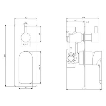 VOG Square Shower Diverter