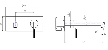 Caddence Series Wall Mixer With Spout