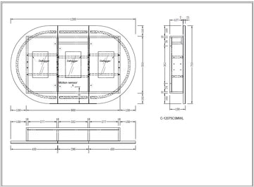Mystic Oval LED Shaving Cabinet 1200mmx750mm