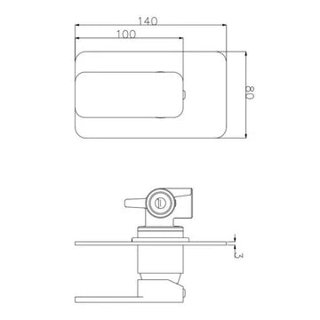 Ivano Series Brass Shower Bath Wall Mixer