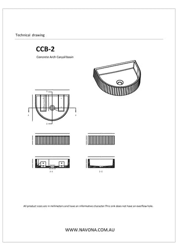 Arch Fluted Concrete Basin