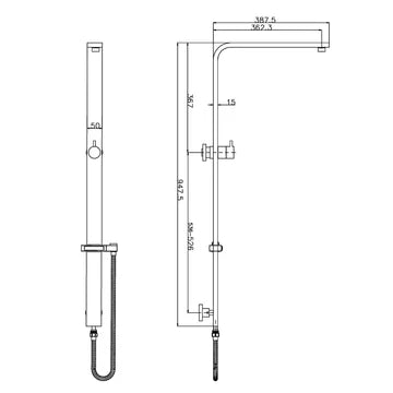 Square Shower Rail