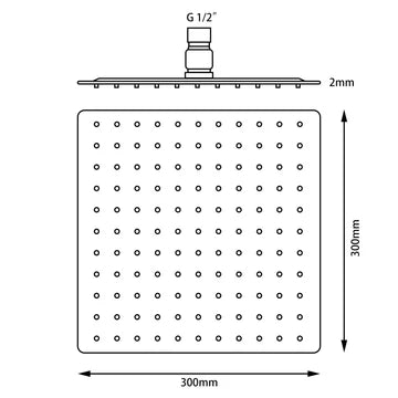 Square Shower Head 250mm