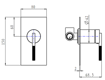 Caddence Series Brushed Wall Mixer