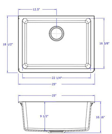 Rectangle Granite Quartz Stone Kitchen Sink