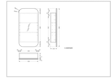 Earls Squircle Shaving Cabinet 450mmx900mm