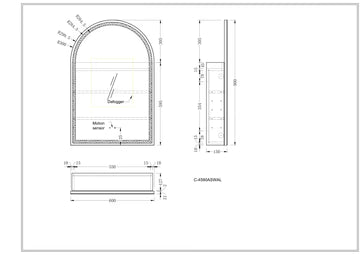 Imperial Arch LED Shaving Cabinet 600mmx900mm