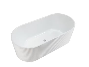 Berri Fluted Bathtub Matte White