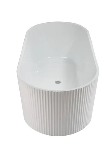 Berri Fluted Bathtub Glossy White