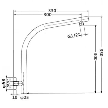 Pentro Round Shower Arm