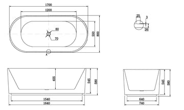 Berri Fluted Bathtub Glossy White