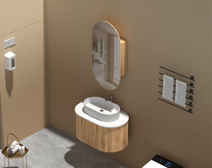 Oval Shaving Cabinet 450mmx900mm