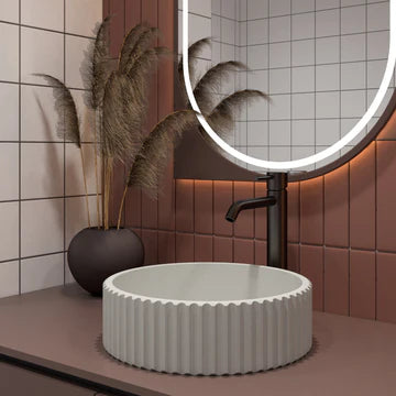 Round Fluted Concrete Basin