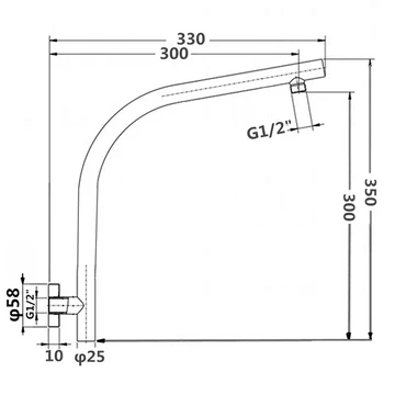 Round Goose-Neck Shower Arm