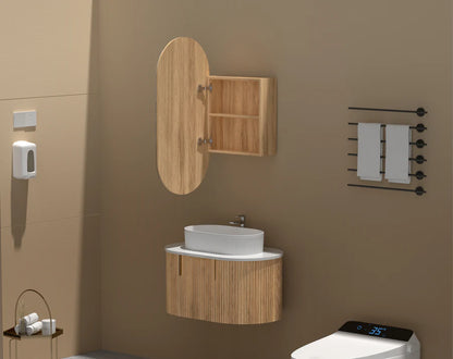 Oval Shaving Cabinet 450mmx900mm
