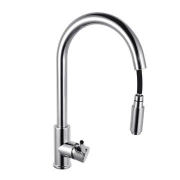 Round Pull Out Kitchen Sink Mixer Tap