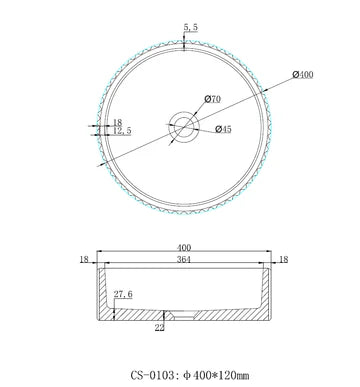 Round Fluted Concrete Basin