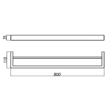 Ivano Series Square Double Towel Rail 600mm