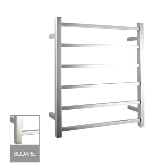 Square Electric Heated Towel Rail 6 Bars