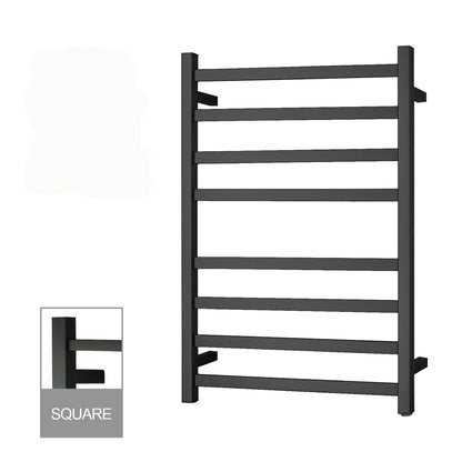 Square Electric Heated Towel Rail 8 Bars Black